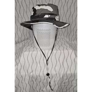 VTG ETHOS Boonie Hat Men's One Size Fishing Camo Bucket Cap Grey Black White